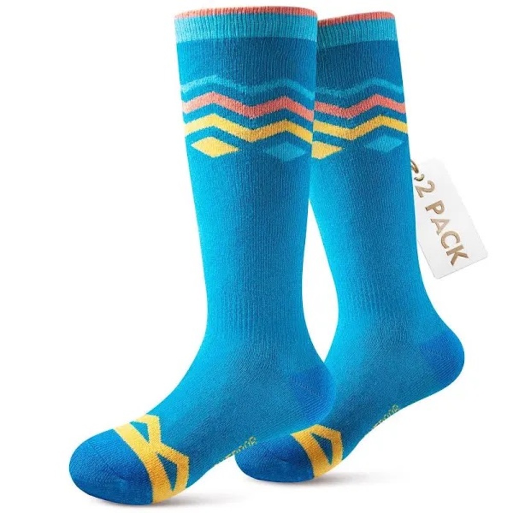 OutdoorMaster Kids Ski Socks, Snowboarding Socks for Toddler (New W/o Tags) Blue